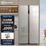 伊莱克斯（Electrolux）ESE6319GA 645升大容量 风冷变频钢化玻璃面板对开门冰箱 质感银