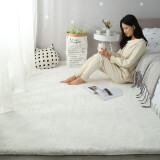 爱尚象地毯加柔长绒客厅书房地毯卧室床边飘窗铺毯可定制 加厚 羊羔绒 奶白色 120*200厘米