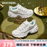 斯凯奇（Skechers）老爹鞋女厚底增高休闲运动鞋子11923/11914白色/银色WSL35.0