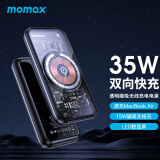 摩米士（MOMAX）磁吸无线充电宝PD35W双向快充移动电源10000mAh数显大容量适用苹果iPhone15/14/13/12手机平板