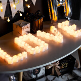 多美忆彩灯串情人节电子蜡烛氛围灯生日场景布置礼物装扮道具暖白24装