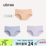 ubras女士内裤女抗菌底裆三角裤透气桃粉沙+奶盐蓝+柔灰紫XXL
