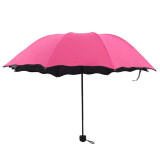 亲海晴雨两用雨伞 加厚男女两用雨伞防晒折叠太阳伞 学生女士遮阳伞创意伞 大号 玫红色