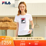 fila斐乐官方女装短袖t恤女2021夏季运动休闲字母logo显瘦圆领套头