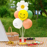 青苇桌飘气球支架太阳花套装户外生日场景装饰儿童野餐派对布置