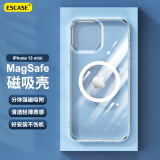 ESCASE 苹果13mini手机壳磁吸 iPhone13mini保护套 magsafe磁吸充电壳超薄防摔壳男女款分体式 透明HTC-14