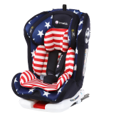 innokids 儿童安全座椅isofix硬接口可躺0-4-12岁婴儿宝宝汽车用360度旋转 梦幻精灵星星蓝 双接口款