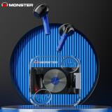 魔声（Monster）新款真无线蓝牙耳机半入耳式双耳运动跑步高清通话高音质音乐降噪电竞游戏低延迟适用华为苹果vivo 魔盒-XKT01【透明蓝】