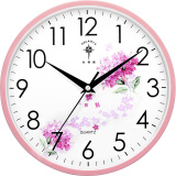 北极星（POLARIS）挂钟 时尚创意客厅钟表 简约石英钟12英寸2842粉樱花