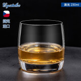 CRYSTALEX捷克进口威士忌酒杯描金啤酒杯水杯家用欧式无铅水晶杯洋酒杯 清光230ml