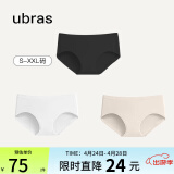 ubras女士内裤女抗菌底裆莫代尔三角裤棉感透气黑色+白色+瓷肌色S