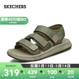 skechers斯凯奇凉鞋男 夏季时尚百搭露趾沙滩鞋 三段式搭带湿水易干型