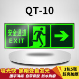 安全出口指示牌夜光地贴贴纸免接电应急逃生通道禁止吸烟标志警示荧光