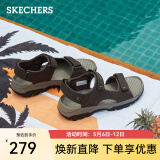 斯凯奇（Skechers）男鞋夏季休闲凉鞋软底外穿沙滩鞋潮流拖鞋204105 巧克力色/CHOC 39.5