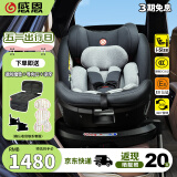 感恩（ganen）婴儿童安全座椅汽车用0-4-12岁宝宝车载i-Size认证360旋转星越-灰