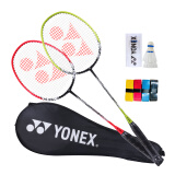 YONEX尤尼克斯羽毛球拍NR6i2支初学耐用型yy套装双拍已穿线橙绿色