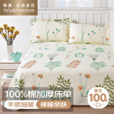 雅鹿·自由自在 全棉床单单件 100%纯棉被单床罩单件 床垫保护罩160*230cm 松香迷情