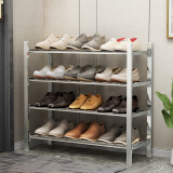 安尔雅 不锈钢鞋架门口多层简易鞋架子收纳架组合鞋柜宿舍寝室  4层66cm