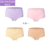 蝶安芬（Deanfun）女士内裤气质裸纯色舒适高弹女式三角短裤4条礼盒一 M