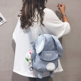 悠泽可爱兔子包包女2023新款日系少女学生书包单肩斜挎卡通可爱小背包 蓝色（带小熊挂件）