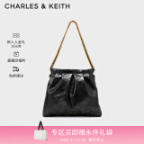 CHARLES&KEITH子母链条大容量流浪包托特包单肩斜挎包包女包520CK2-40671449 Black黑色 L