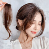 宜心八字刘海假发女夏假发片一片式隐形无痕自然真发头顶补发中分刘海