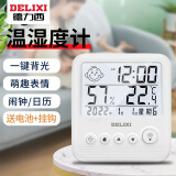 德力西（DELIXI）室内温度计外电子测温计婴儿房温度精准壁挂式大棚高精度温湿度计