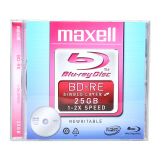 麦克赛尔（Maxell）BD-RE光盘  蓝光可擦写 空白光盘/刻录光盘 2速25G 单片盒装