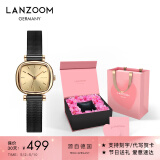 LANZOOM【520礼物】蓝族黑金小方糖手表女ins风腕表复古小方表母亲节礼物 【顺丰速发】花海礼盒套装