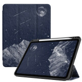 zoyu iPad Air5保护套带笔槽10.9英寸软壳2022新款适用苹果平板三折右侧充电卡通可爱 雪山星雨【配钢化膜】 Air5