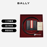 巴利（BALLY）情人节礼物送男友男士钱包腰带礼盒黑色巧克力色  6230354