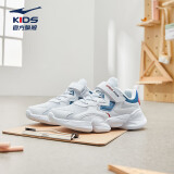 鸿星尔克（ERKE）童鞋中小童男童常规慢跑鞋儿童运动鞋正白/星际蓝27