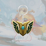 弱爆钥匙扣 恶搞lol表情亚克力英雄联盟7级成就标志挂件亚索狗牌 亚索