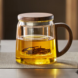 泥也泡茶杯办公杯玻璃茶道杯茶水分离高硼硅玻璃茶水杯单人茶具