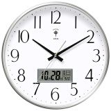 北极星（POLARIS）挂钟客厅钟表万年历现代石英钟时尚日历时钟创意6810银色