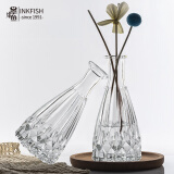 墨斗鱼透明玻璃花瓶摆件创意简约客厅插花茶几餐厅装饰花器-小莲花款