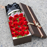 梦馨鲜花鲜花速递红玫瑰花束玫瑰生日礼物鲜花同城配送全国 19朵红玫瑰礼盒——生日款