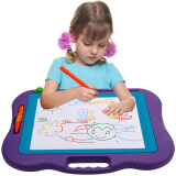 琪趣 儿童画板彩色磁性超大号写字板宝宝笔涂鸦板婴幼儿1-2-3岁早教玩具学习绘画玩具 44X34CM超大号紫色9988A 配1笔+工具