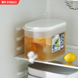 莱贝（RYBACK）冷水壶冰箱凉水壶耐高温大容量塑料冷水桶家用耐热冰箱饮料果汁壶 磨砂款 5.0L（3-4人份量）