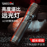 WarsunDF217手电筒多功能变焦强光超亮远射led可充电应急灯防水探照灯