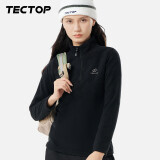 探拓（TECTOP）抓绒衣 户外加厚保暖女抓绒衣纯色立领半开衫柔软舒适抓绒衣 WZRY034 女款黑色 XL