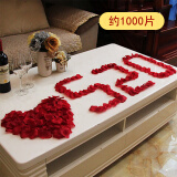 梦桥 红色仿真玫瑰花瓣婚房布置表白求婚情人节生日礼物1000片