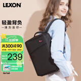 乐上（LEXON）双肩包女12/13英寸笔记本电脑包休闲轻便时尚书包旅行洗漱包 黑色