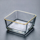 SOTIME透明玻璃烟灰缸茶几餐桌摆件办公/居家用品 【不带金边随机发】透明1个