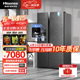 海信（Hisense）全自动制冰冰箱一体机外置取冰双开门变频风冷无霜冰箱 黑凤梨bcd-570wtvbp 570L大容量对开门冰箱 海信制冰冰箱