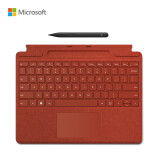 微软 Surface Pro 波比红特制版专业键盘盖+超薄触控笔2 适用Pro 9/Pro 8 Alcantara材质 磁性吸附接口