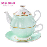 ROYAL ALBERT 英国皇家阿尔伯特骨瓷咖啡杯碟盘小清新波点茶具壶波尔卡 壶杯碟套装