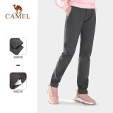 骆驼户外（CAMEL）软壳裤女保暖加绒长裤男防风防泼水登山裤 A1W1VaV126 碳灰 XXL