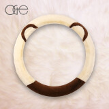 OGE Mignon系列可爱熊猫毛绒汽车方向盘套冬季女毛绒把套 米咖O形