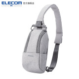 宜丽客（ELECOM）通勤胸包相机包挎包多功能休闲运动摄影斜跨卡片相机单肩包男女包 灰色